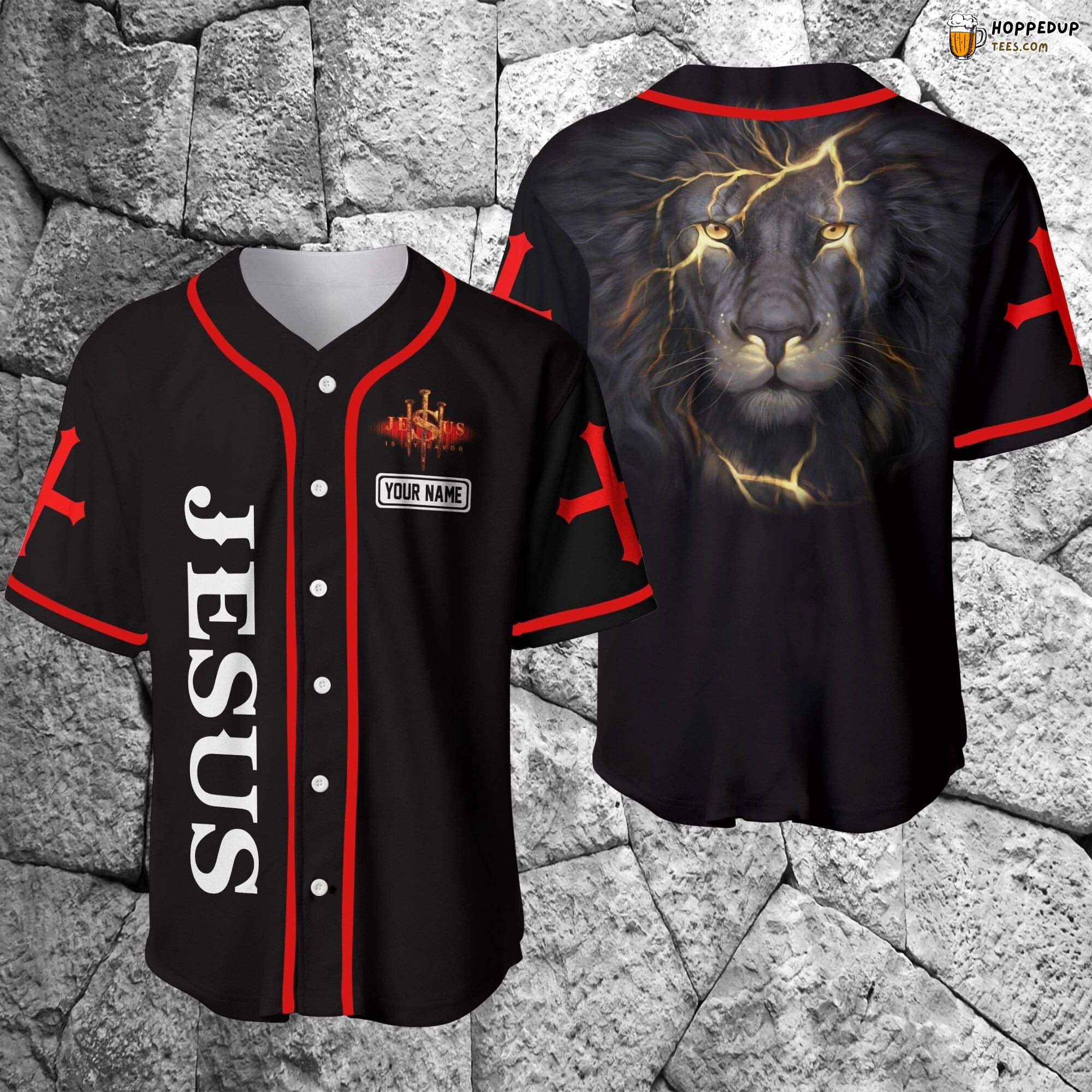 Jesus as a Lion Symbol Personalized Baseball Jersey Unique Design
