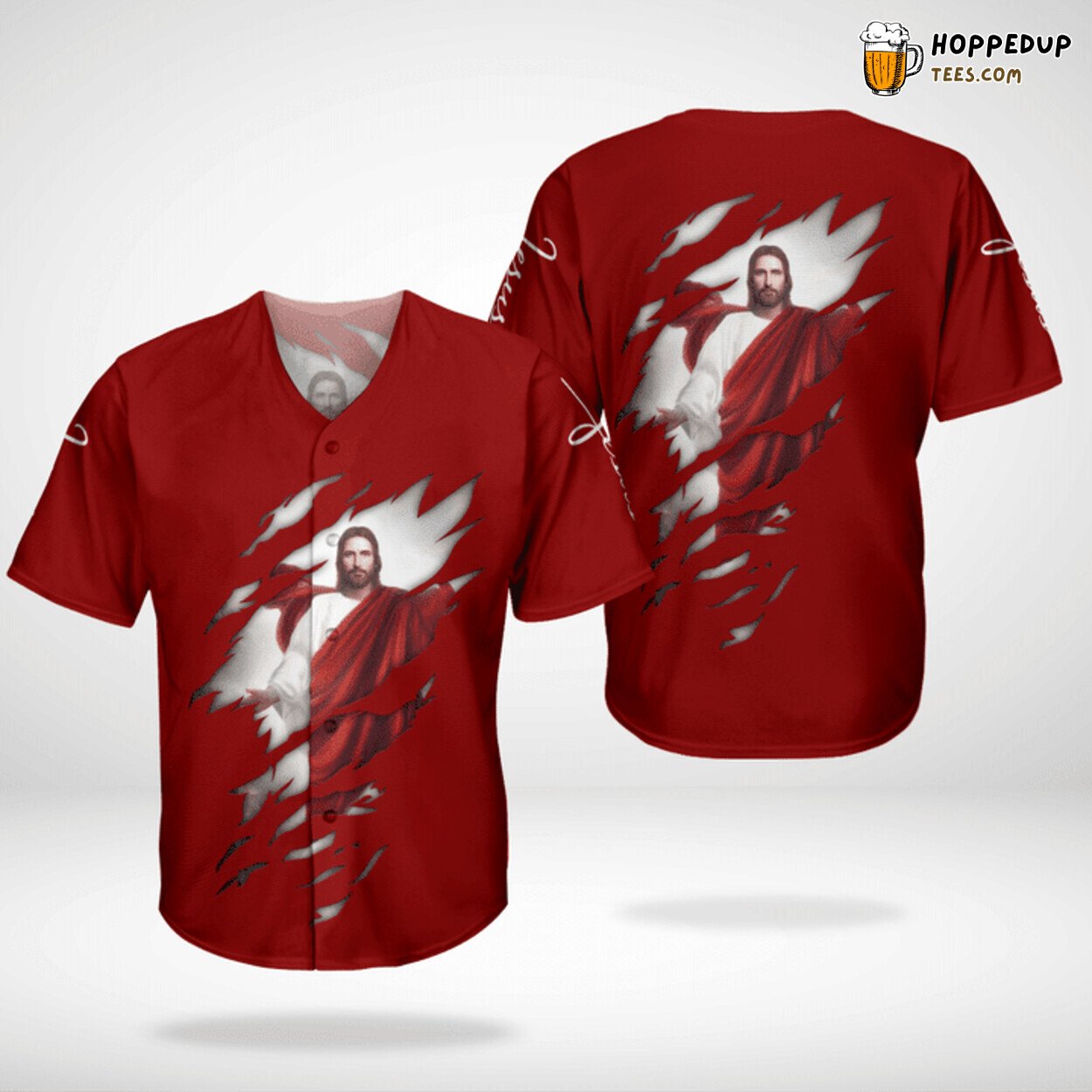 Jesus Christ Faith Christian Red Baseball Jersey Unique Distinctive Style