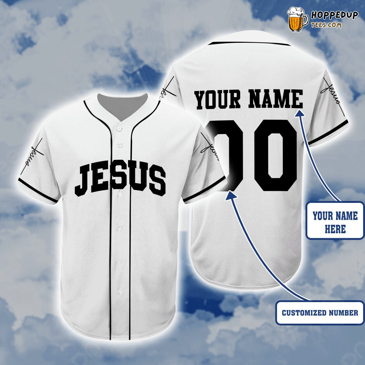 Jesus Christian Number Athletic Style Custom Baseball Jersey Unique Design