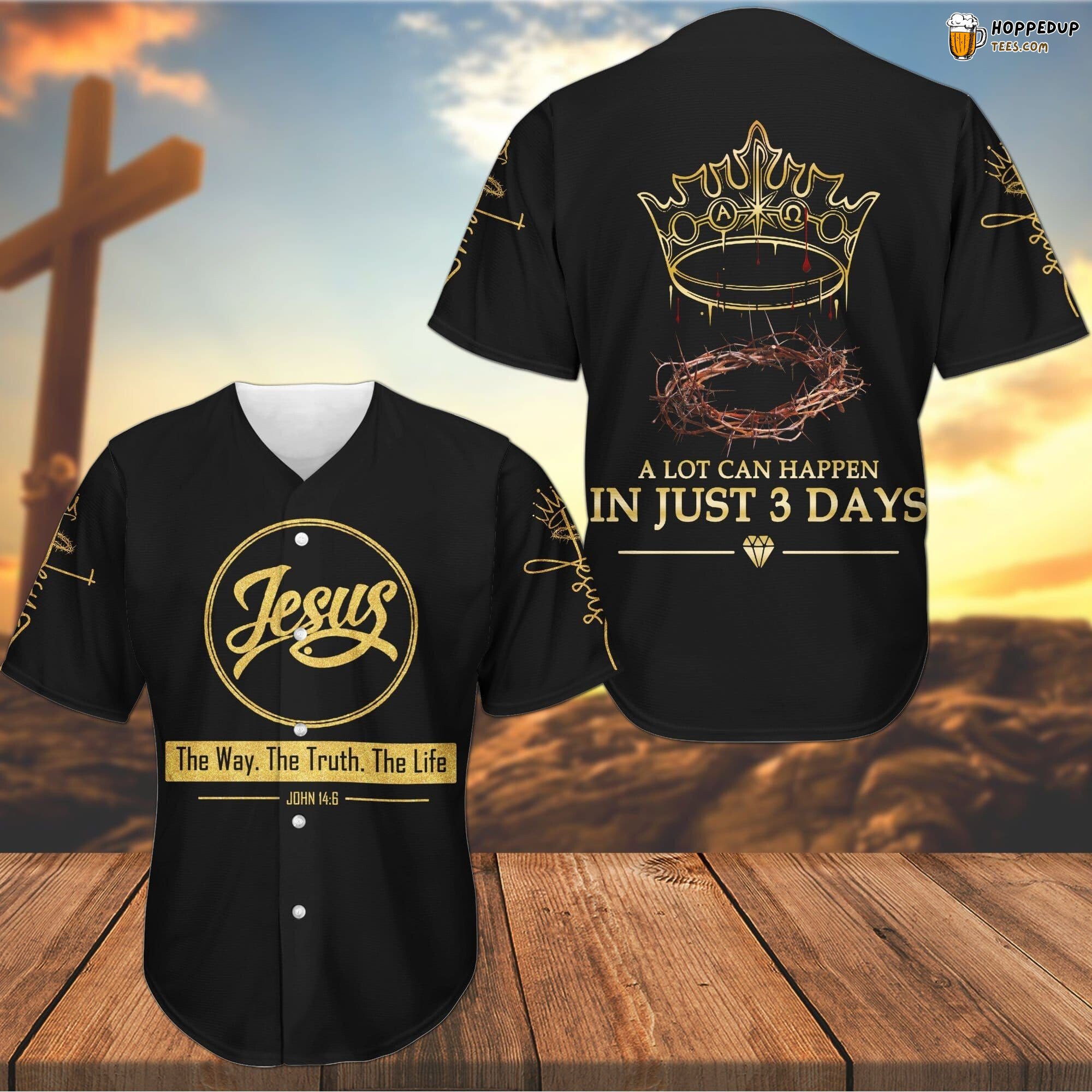 Jesus Crown Testament Baseball Jersey Way Truth Life Unique Design Look