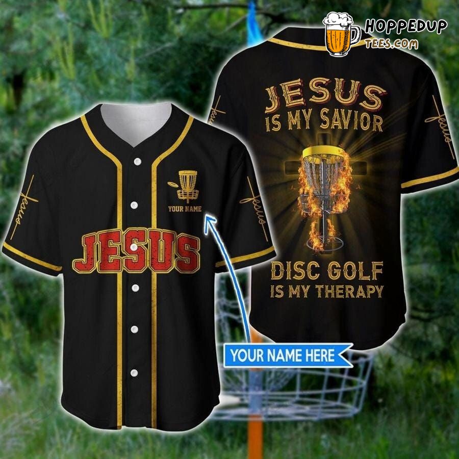 Jesus Disc Golf Therapy Baseball Jersey Personalized Distinctive Design