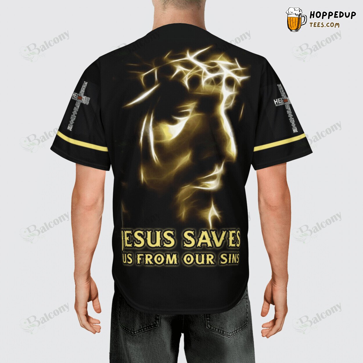 Jesus Emblem of Faith Baseball Jersey Spiritual Workout Top