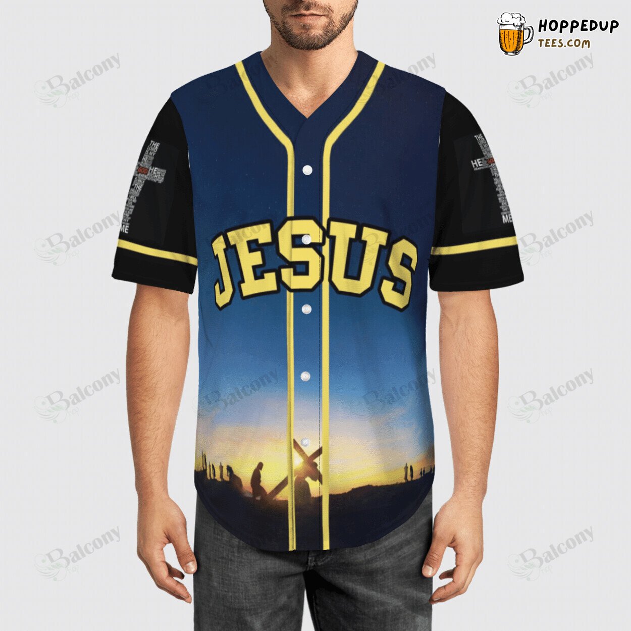 Jesus Emblem of Faith Baseball Jersey Spiritual Workout Top