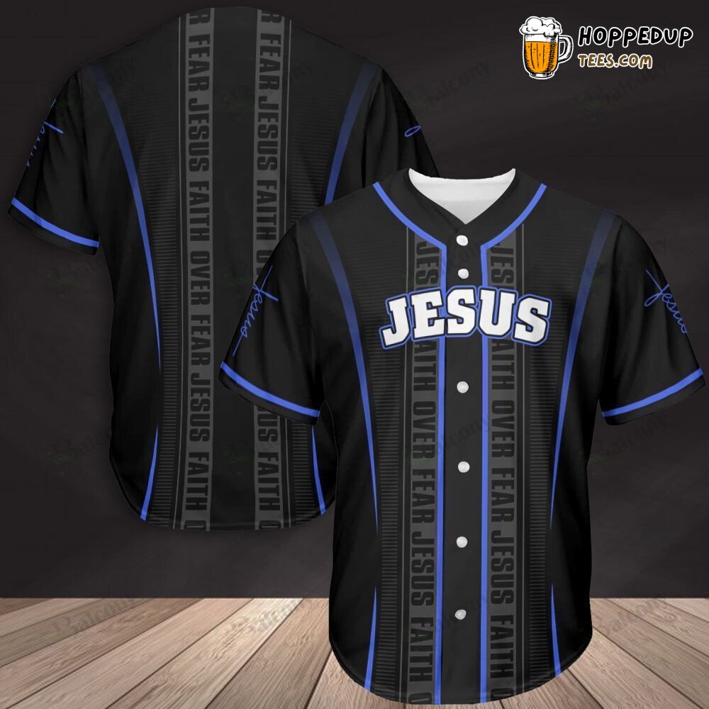 Jesus Emboldens Faith to Overcome Fear Baseball Jersey Spiritual Courage