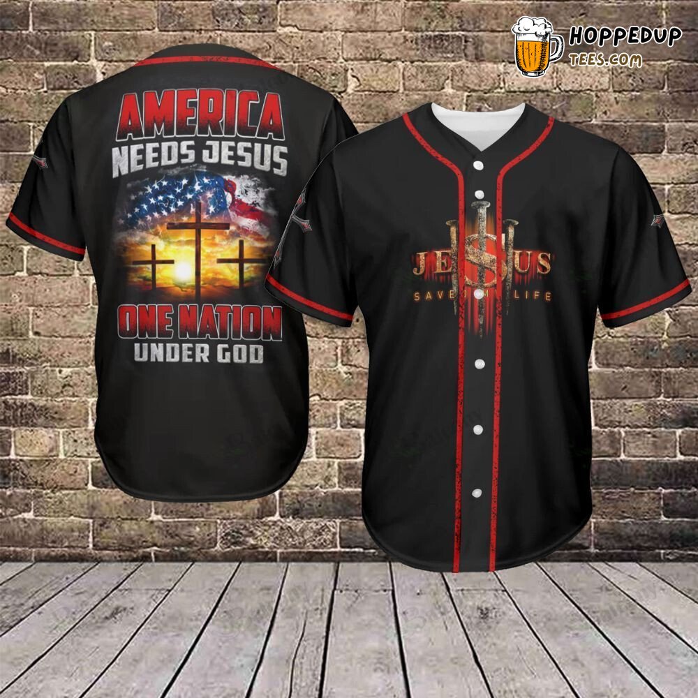 Jesus Faith Nation Unity Baseball Jersey Patriotic Sports Apparel