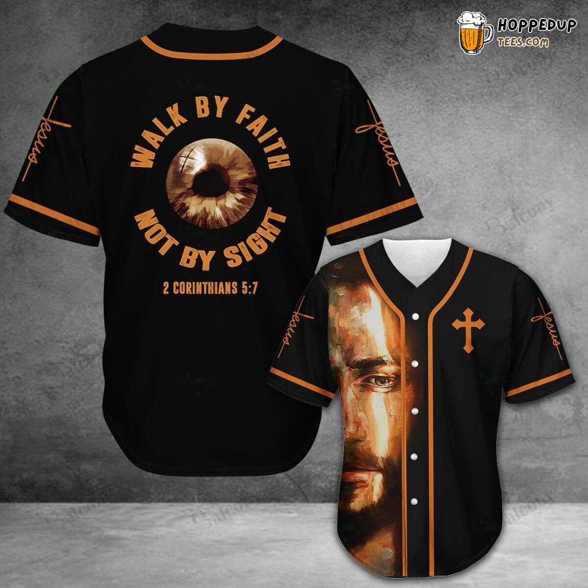 Jesus Guided Walk by Faith Invisible Paths Baseball Jersey Spiritual Path