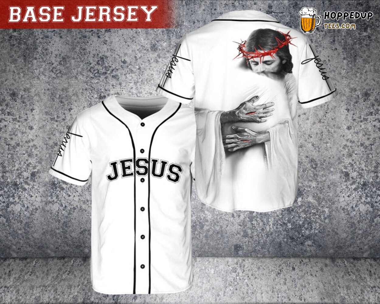 Jesus Hug Baseball Jersey Tee Shirt Embracing Divine Warmth Comfort