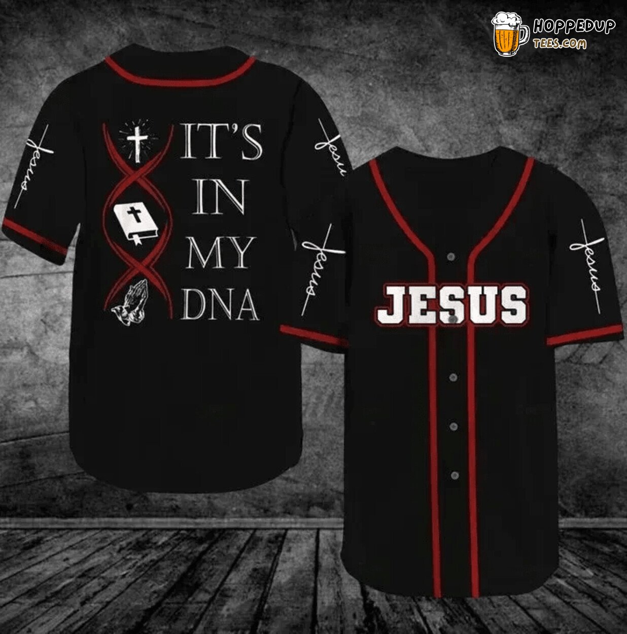 Jesus In My DNA Design Baseball Jersey Spiritual Sports Outfit Top