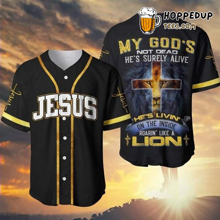 Jesus Inside Roarin’ Like A Lion Baseball Tee Jersey Shirts 3D