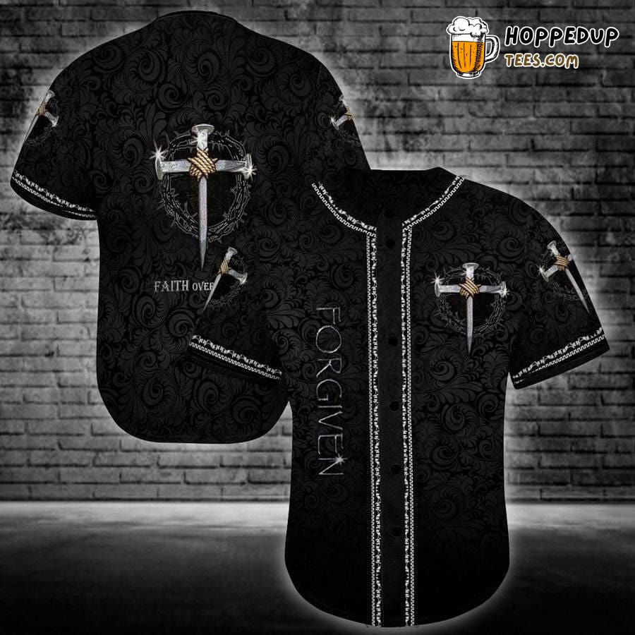 Jesus Inspired Baseball Jersey Forgiven Unique Distinctive Design Look