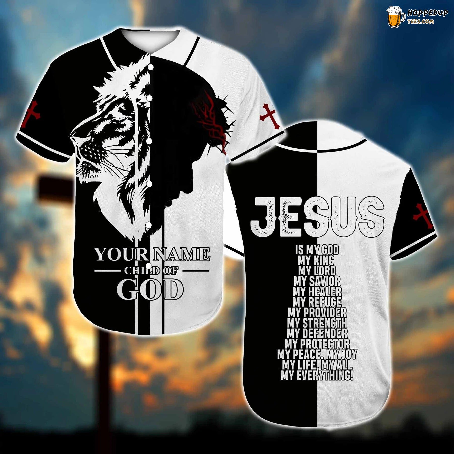 Jesus Is My God Christian Custom Name Baseball Jersey 3D Print Design Tee