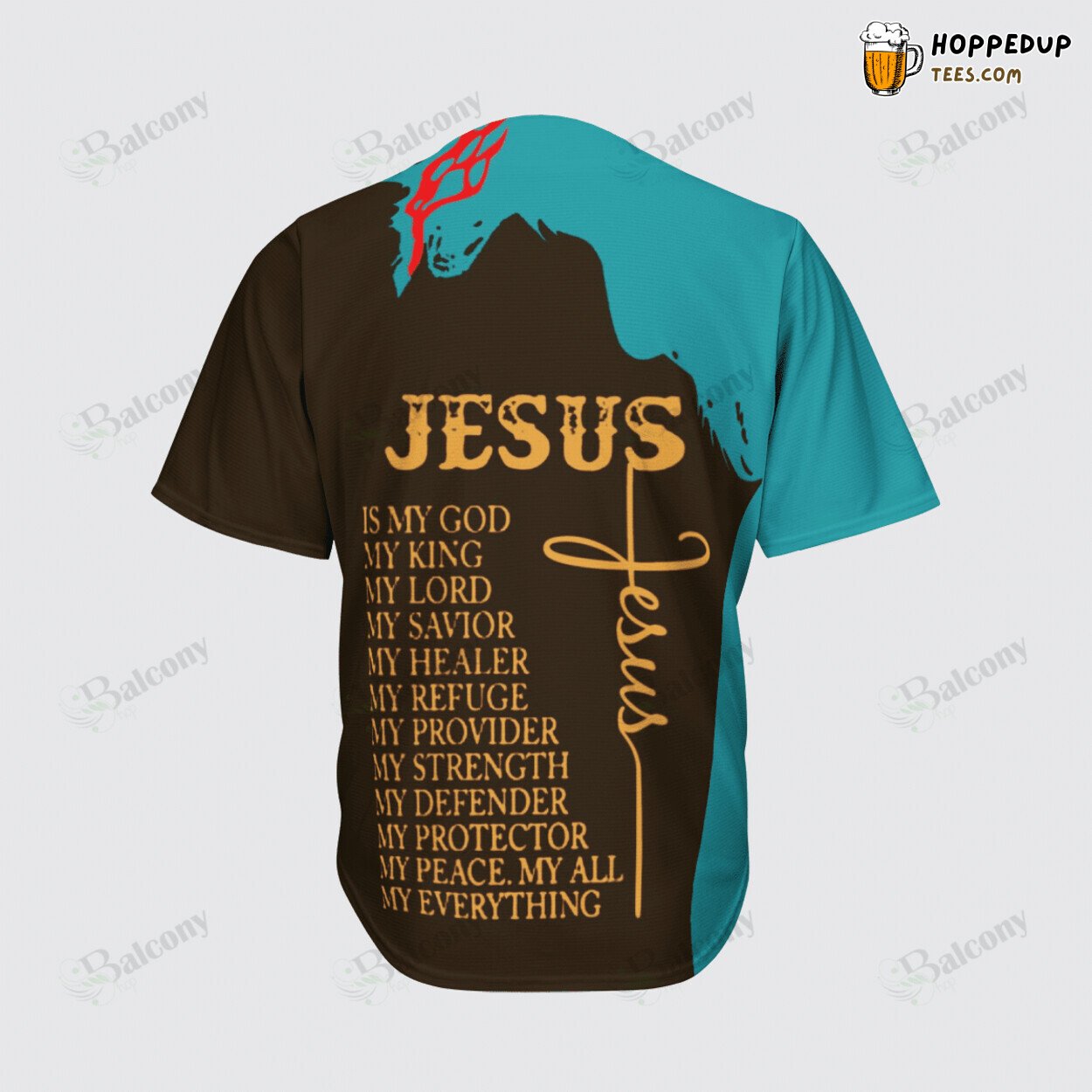 Jesus King of Kings Design Baseball Jersey Devout Athlete