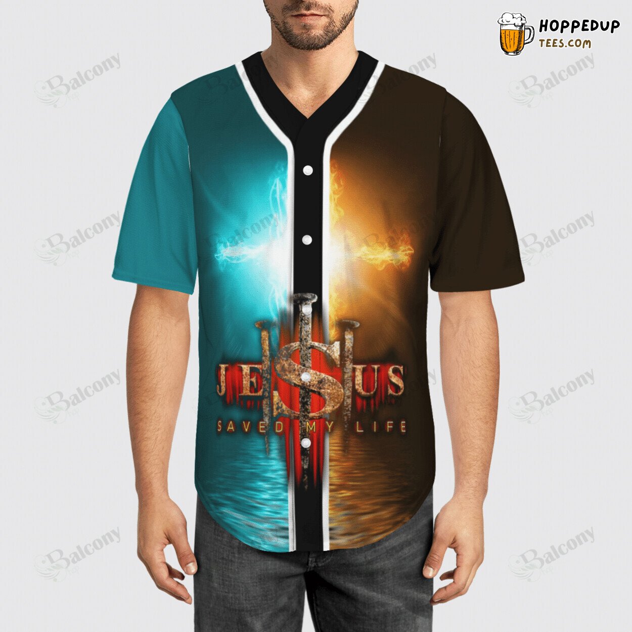 Jesus King of Kings Design Baseball Jersey Devout Athlete