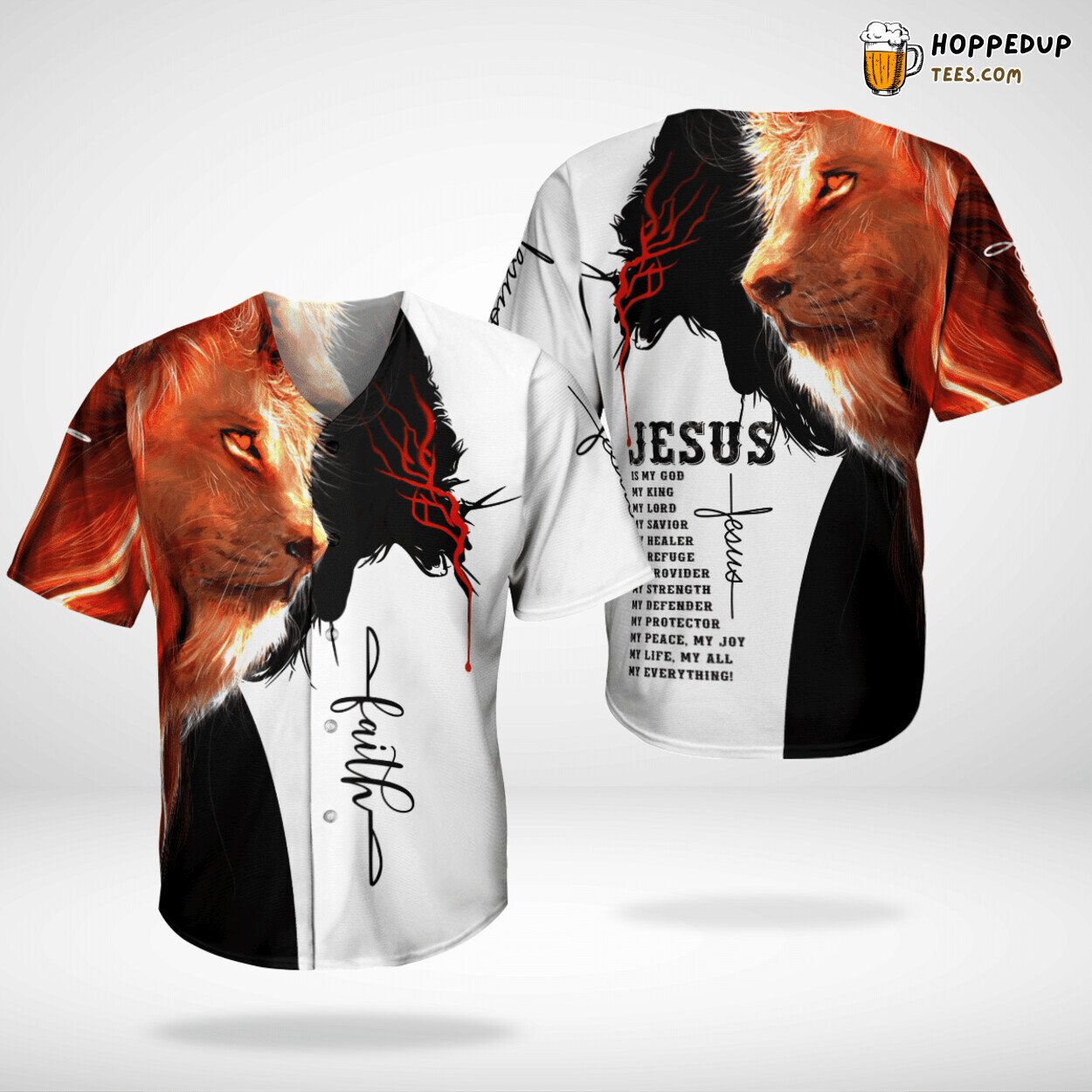 Jesus Lion My God King Savior Baseball Jersey 3D Christian Distinctive