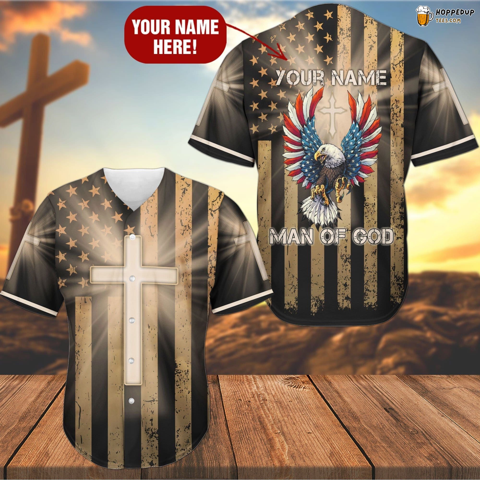 Jesus Man Of God Eagle Inspired Baseball Jersey Personalized Unique Look