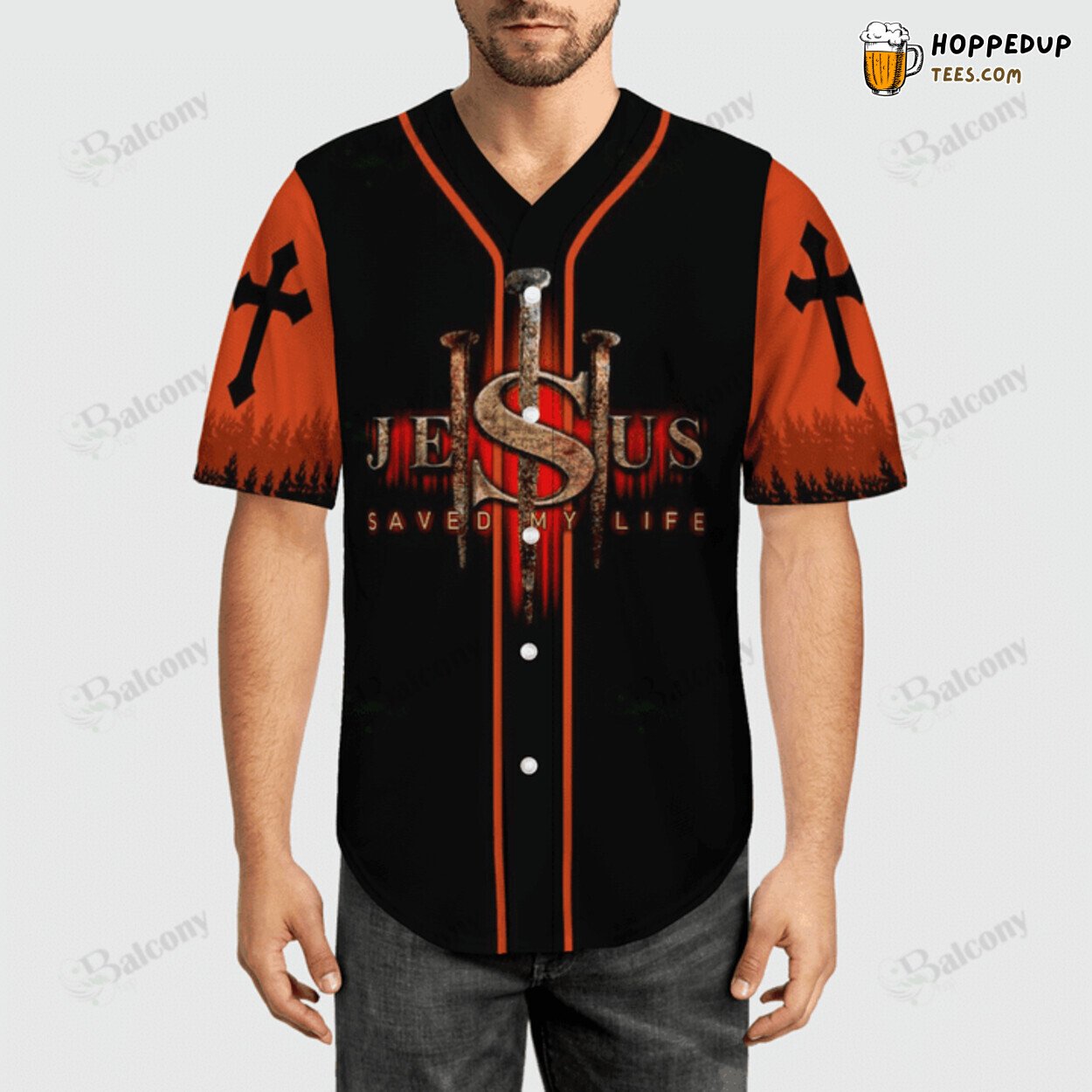 Jesus My Lifeline Rescuer Motif Baseball Jersey Testament of Salvation