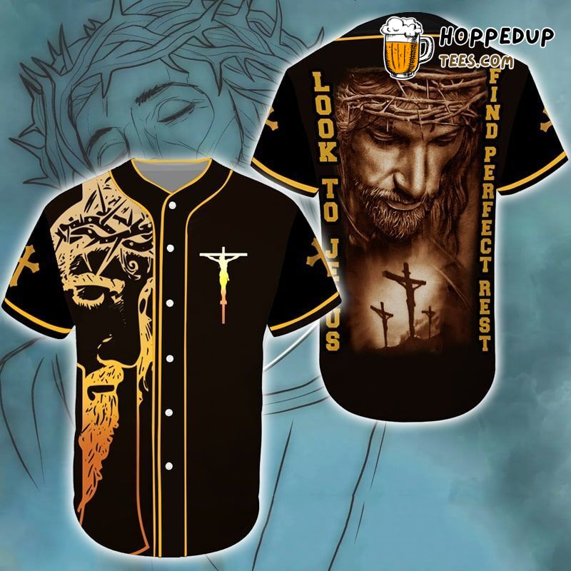 Jesus Provides Perfect Rest Inspirational Baseball Jersey Tee Message