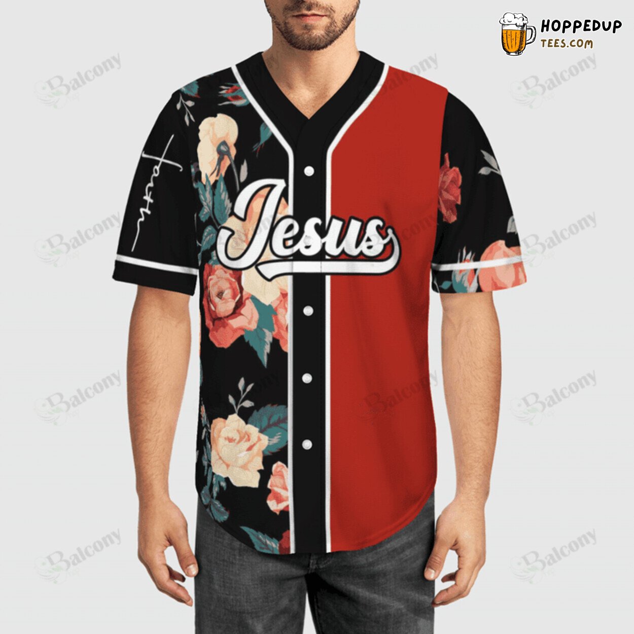 Jesus Rose of Sharon Inspired Baseball Jersey Floral Theme