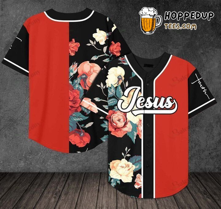 Jesus Rose of Sharon Inspired Baseball Jersey Floral Theme