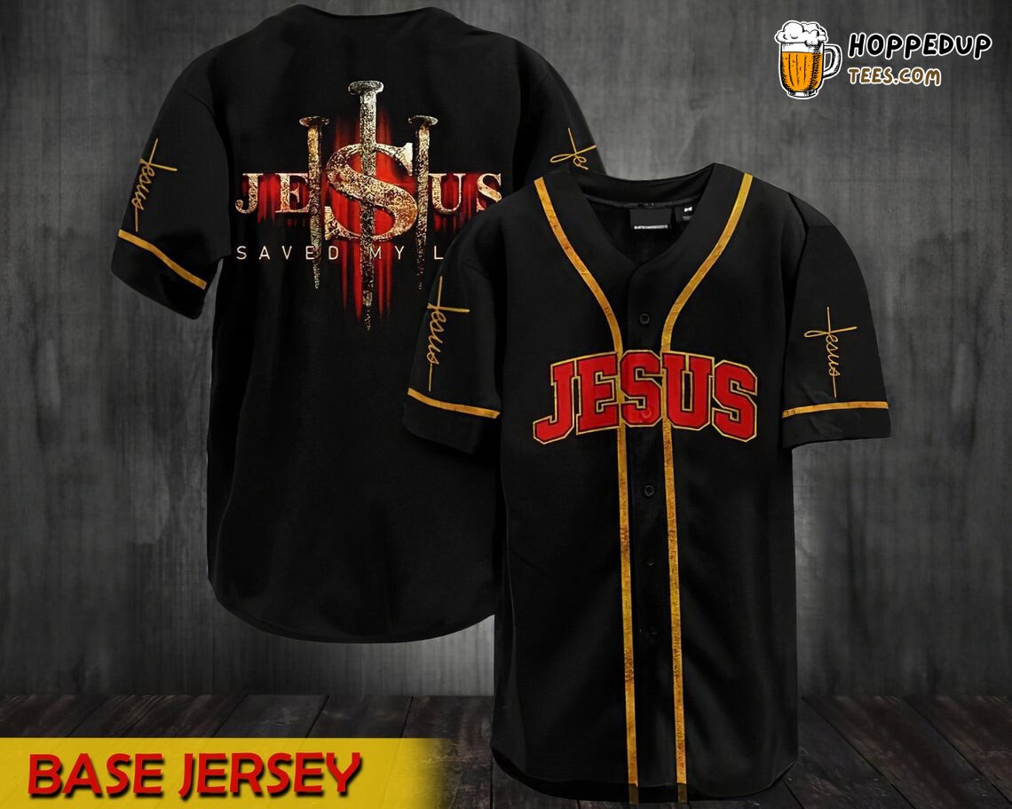 Jesus Saved My Life Cross Baseball Tee Jersey Shirts