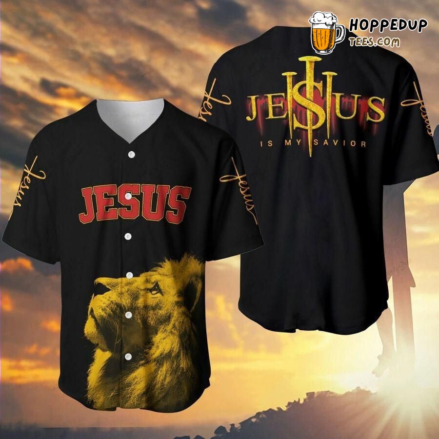 Jesus Savior Lion Inspired Baseball Jersey Unique Distinctive Look Design