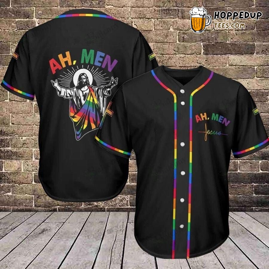 Jesus Supports LGBT Ah Men Unique Baseball Jersey Distinctive Design