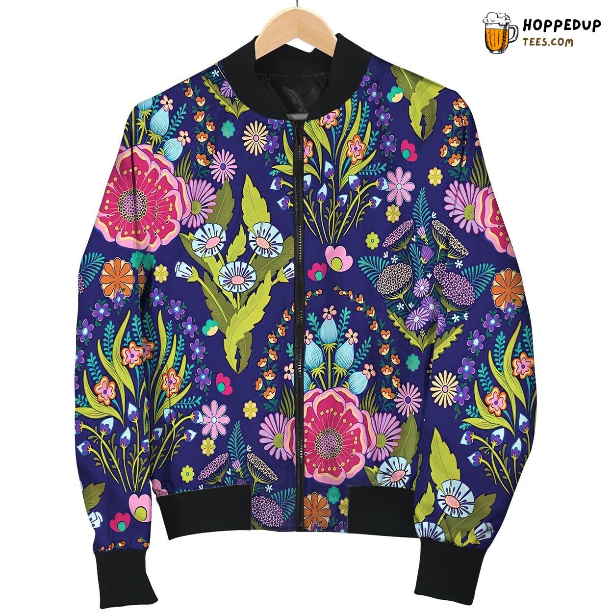 Jewel Tone S Bohea Floral Bomber Jacket