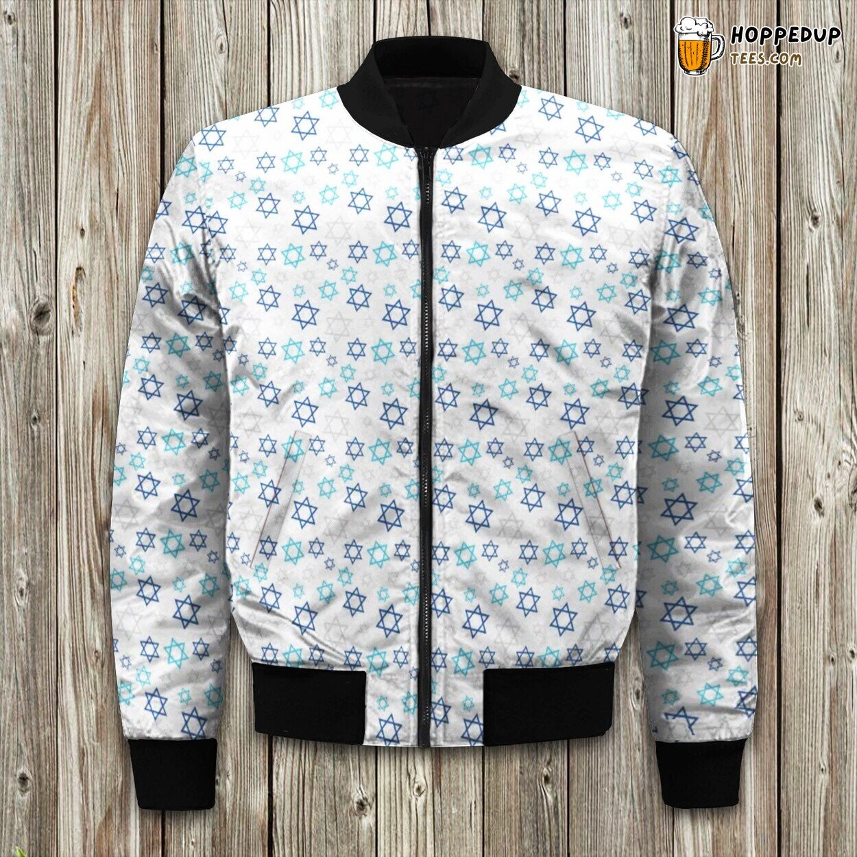 Jewish Symbol Seamless Pattern Bomber Jacket