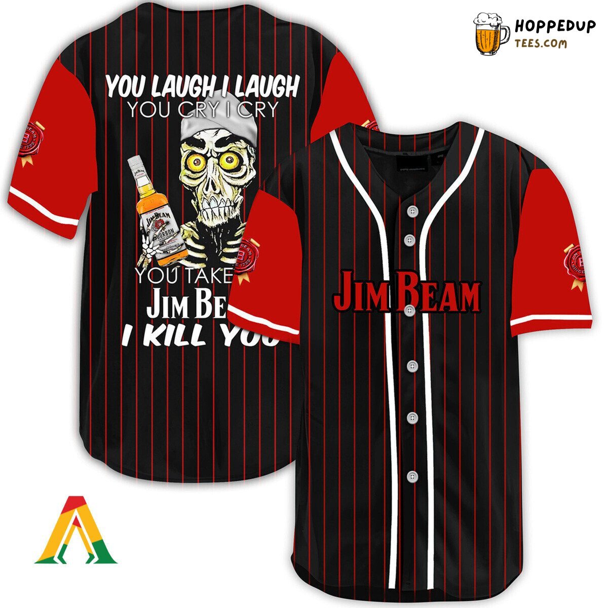 Jim Beam Defender Baseball Jersey Unique Laugh Cry Whiskey Design Edition