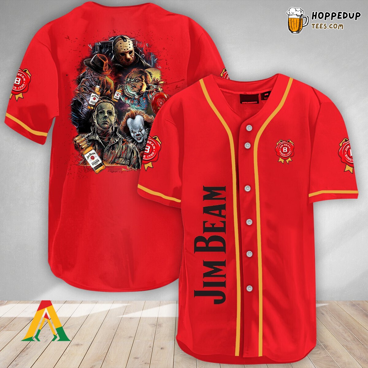 Jim Beam Halloween Horror Characters Distinctive Baseball Jersey Theme