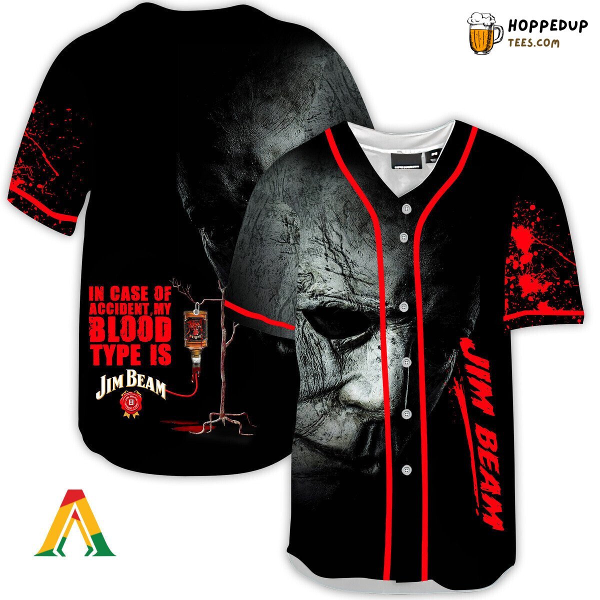 Jim Beam Michael Myers Halloween Horror Distinctive Baseball Jersey Wear