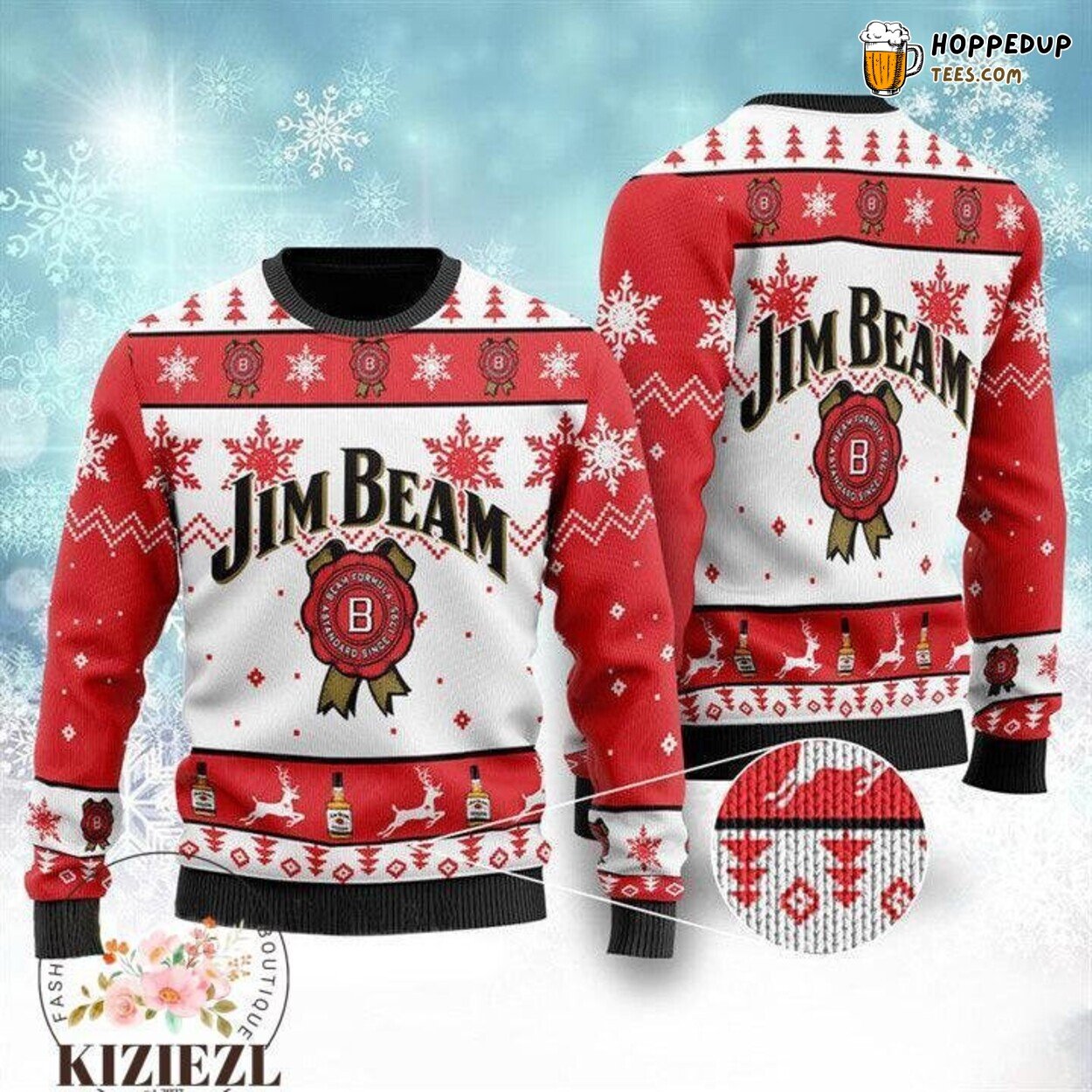 Jim Beam Whiskey Inspired Christmas Sweater Ugly Xmas Men Gift Idea