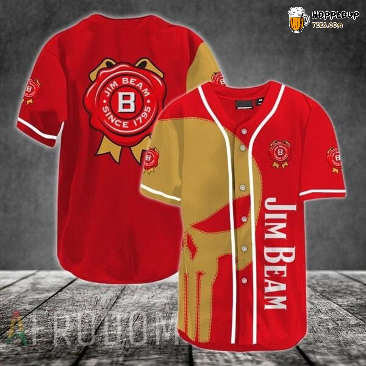 Jim Beam Yellow Skull Collector Edition Baseball Jersey Whiskey