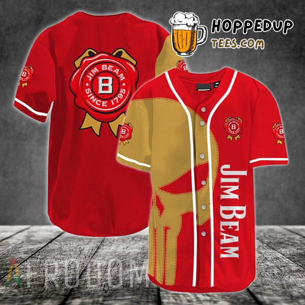 Jim Beam Yellow Skull Design Baseball Jersey Distinctive Edition Style