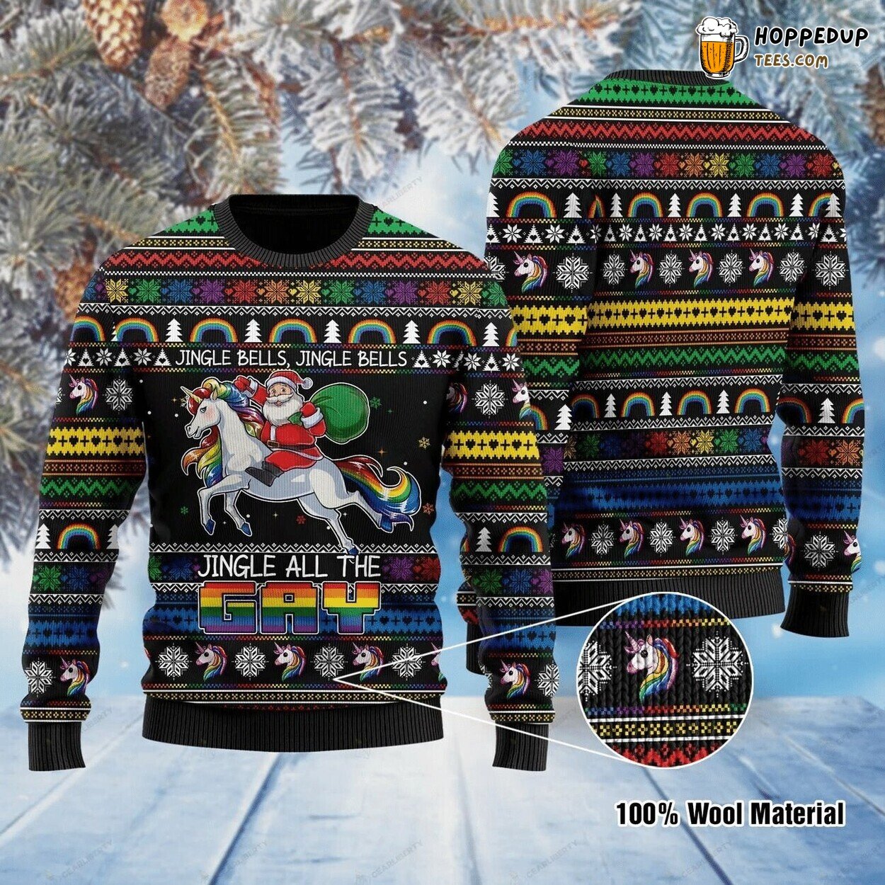 Jingle Bells Themed Ugly Christmas Sweater Festive Knitted Design