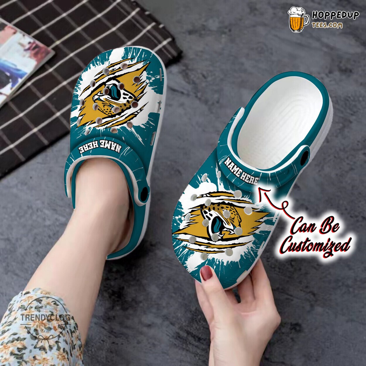 JJaguars Football Ripped Claw Personalized Comfortable Clog Shoes