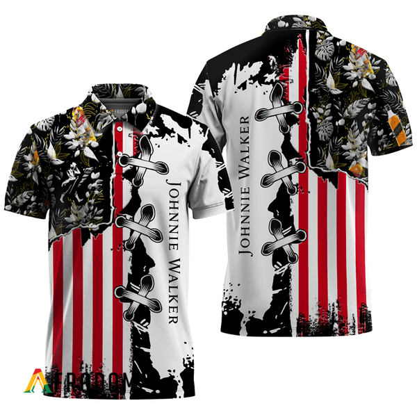 Johnnie Walker Fourth Of July Hawaiian Polo Shirt HU