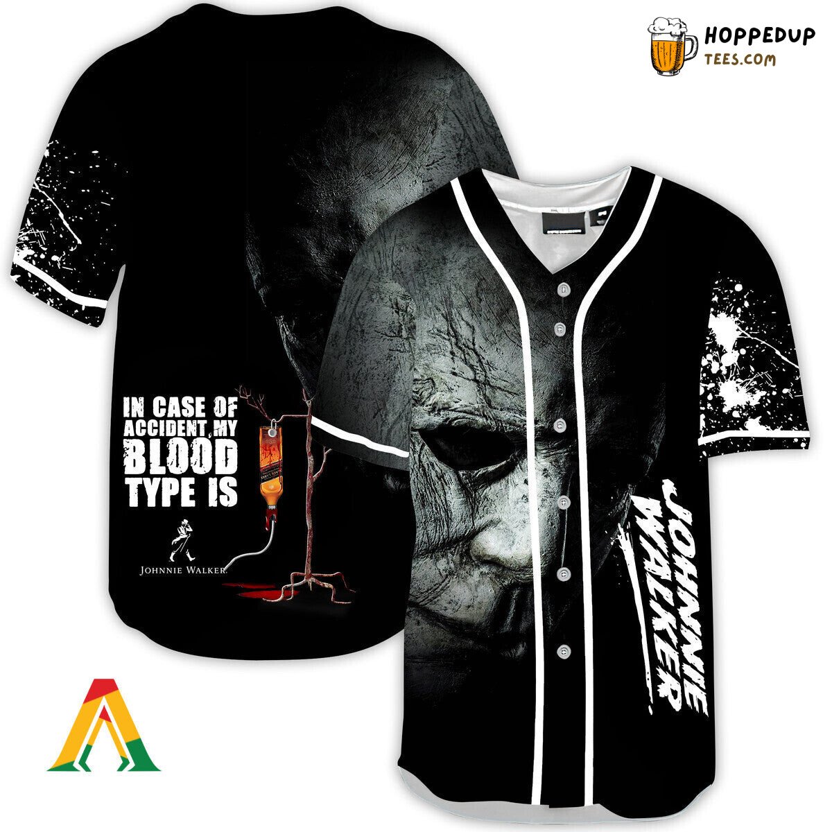 Johnnie Walker Michael Myers Unique Halloween Horror Baseball Jersey