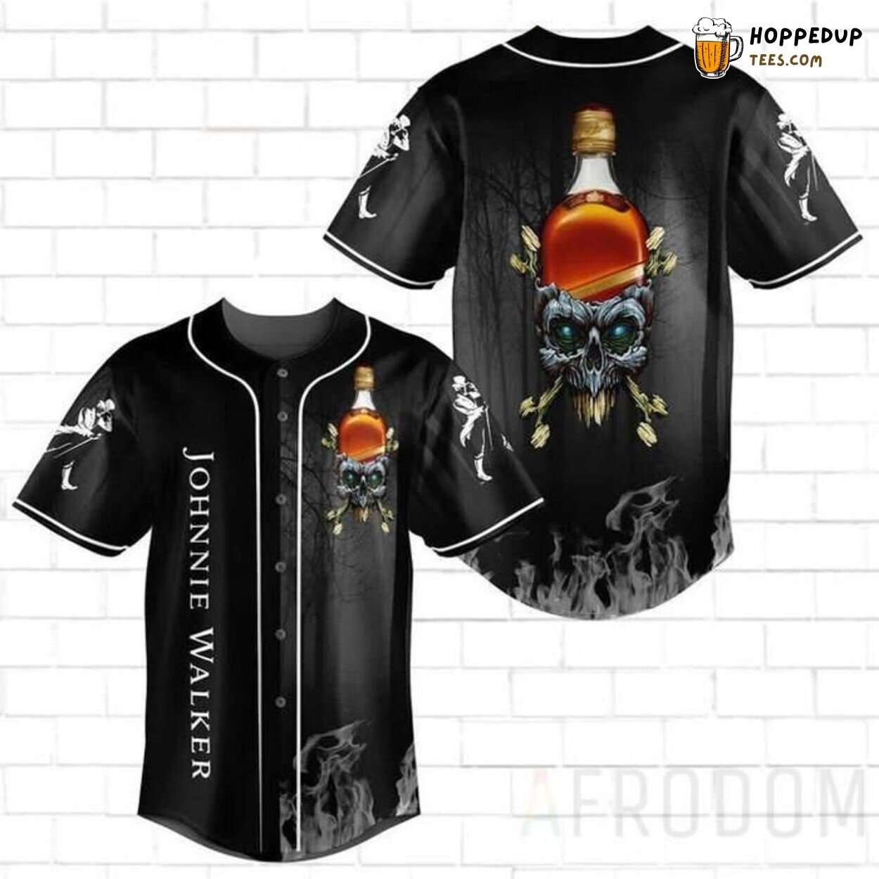 Johnnie Walker Whiskey Skull Premium Baseball Jersey