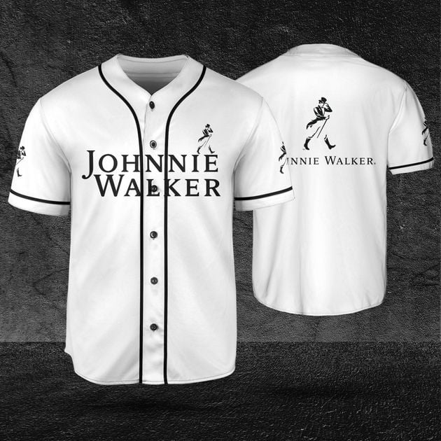Johnnie Walker White Horizontal Baseball Jersey Beer Lovers HU