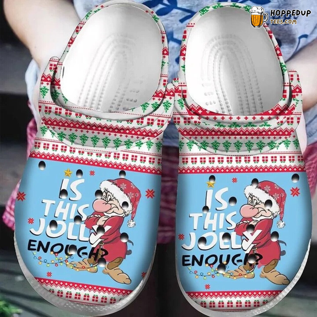 Jolly Enough Grumpy Dwarf Ugly Christmas Pattern Comfortable Clogs