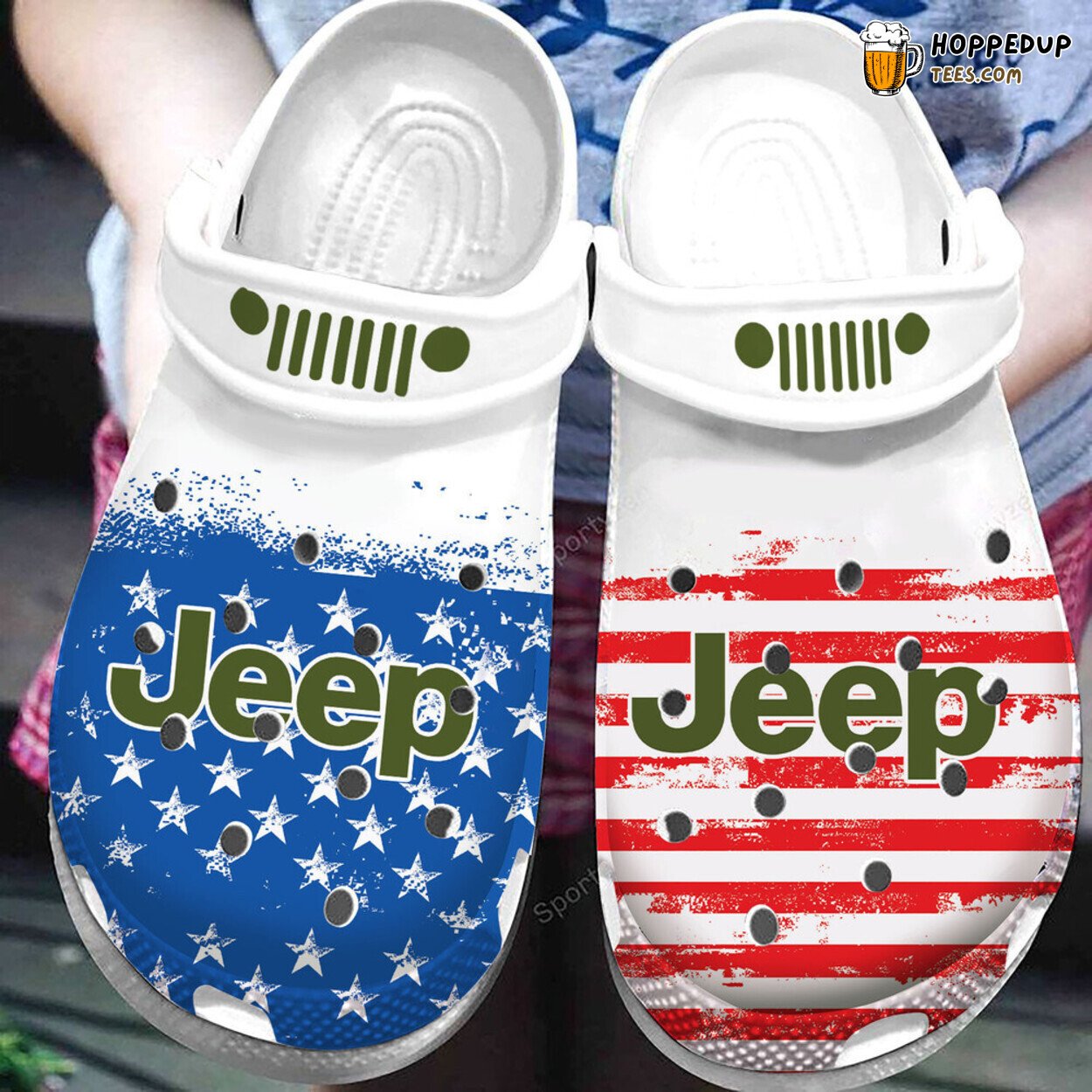 JP American Flag Themed Comfortable Unique Design Clog Shoes