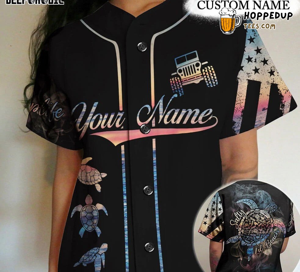 JP Turtle Salty Beach Baseball Jersey Personalized Unique Distinctive Design