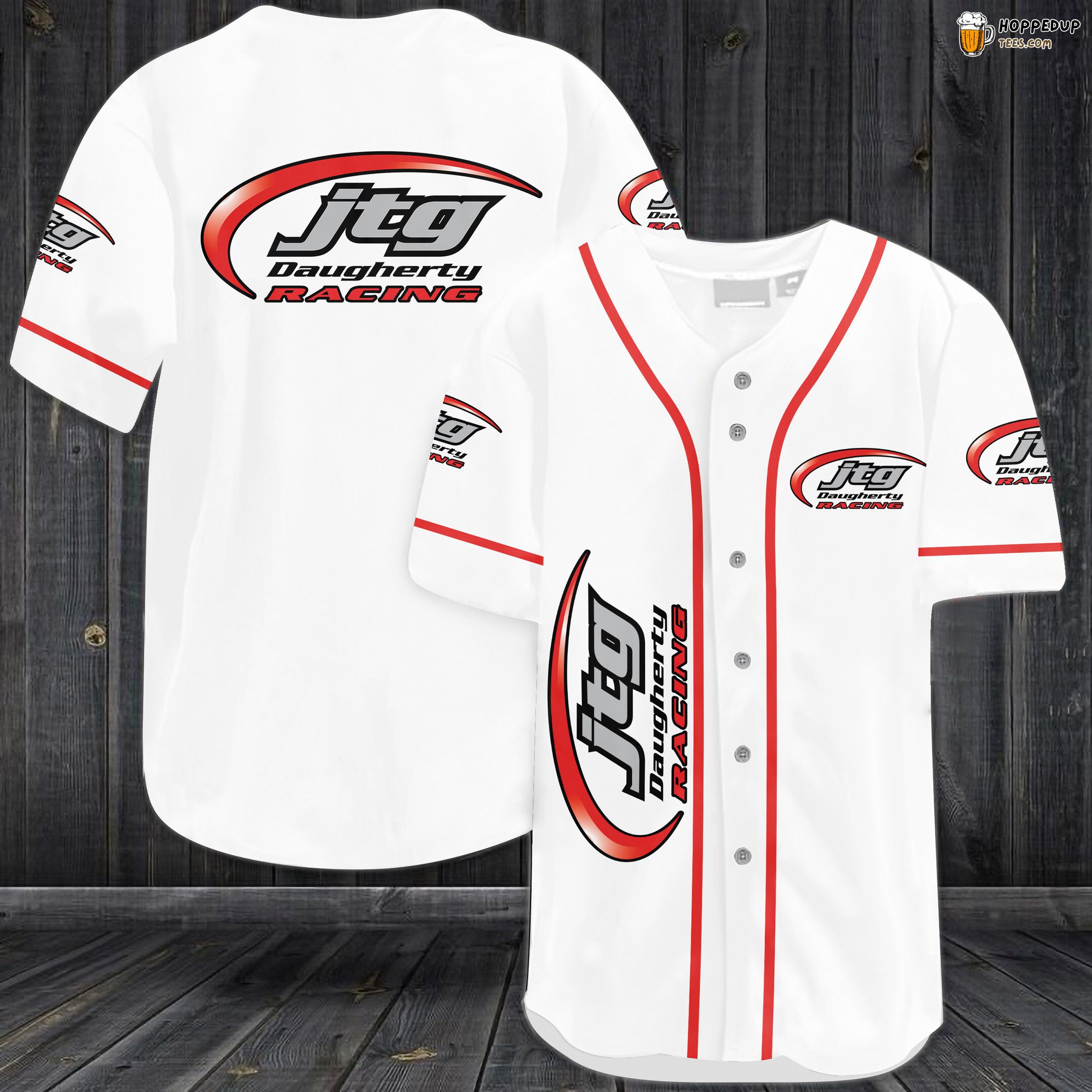 JTG Daugherty Racing Baseball Jersey White Unisex Jersey Shirt