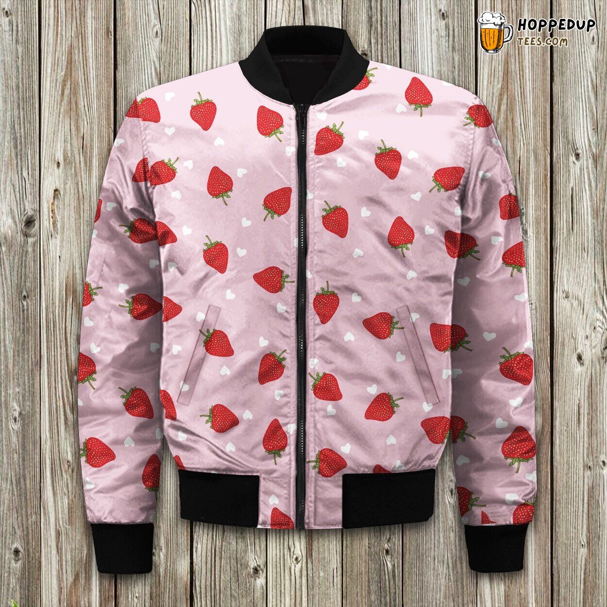Juicy Delight Strawberry Winter Bomber Jacket Tailored Stylish Comfort
