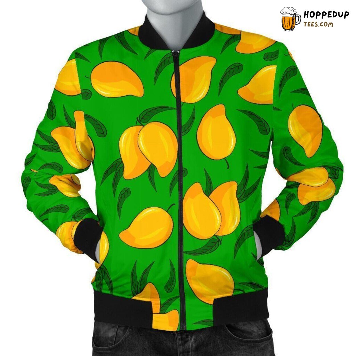 Juicy Mango Inspired Men’s Bomber Jacket Unique Design Pattern Display Art
