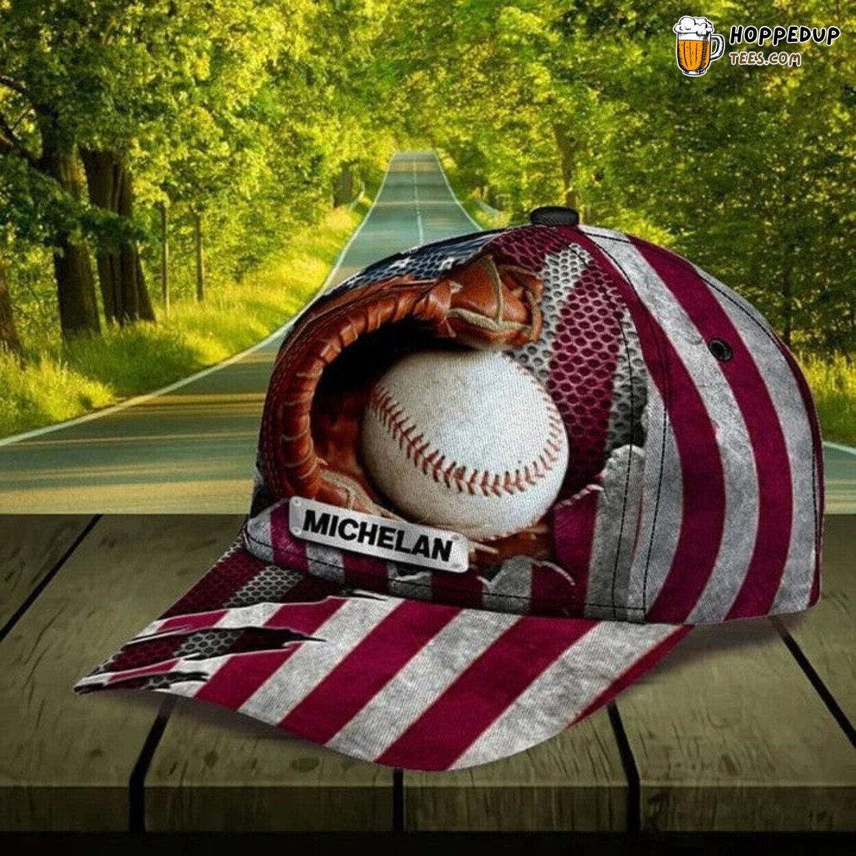 July Personalized Baseball Cap American Flag Baseball Lovers Hat