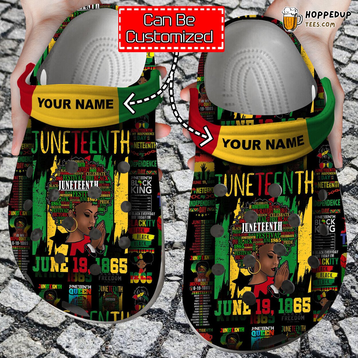 Juneteenth Black Americans Independence 1865 Custom Clog Shoes