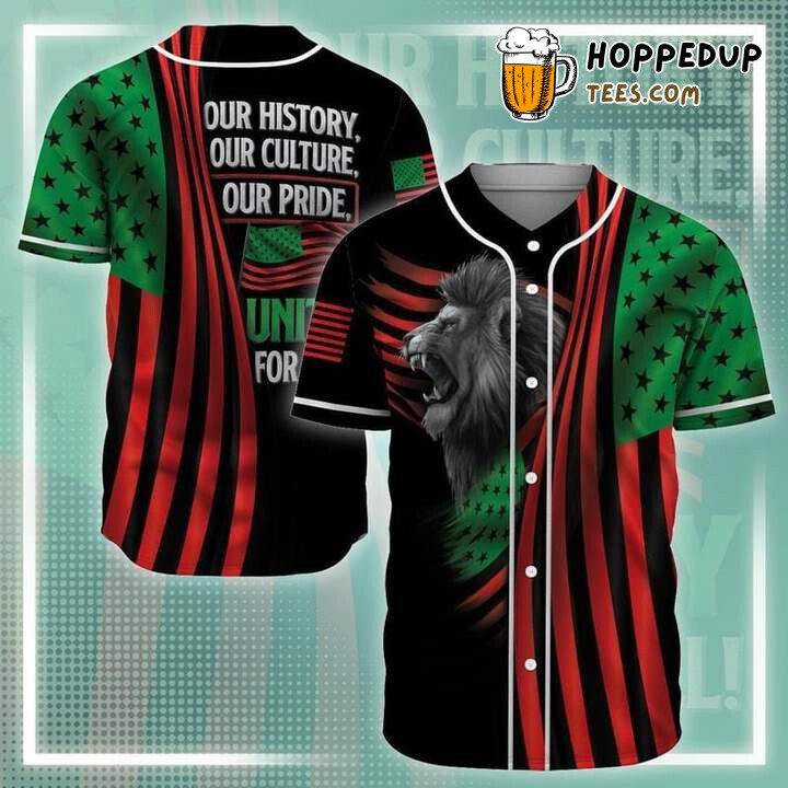 Juneteenth Day Lion Culture Pride Baseball Tee Jersey Shirts 3D