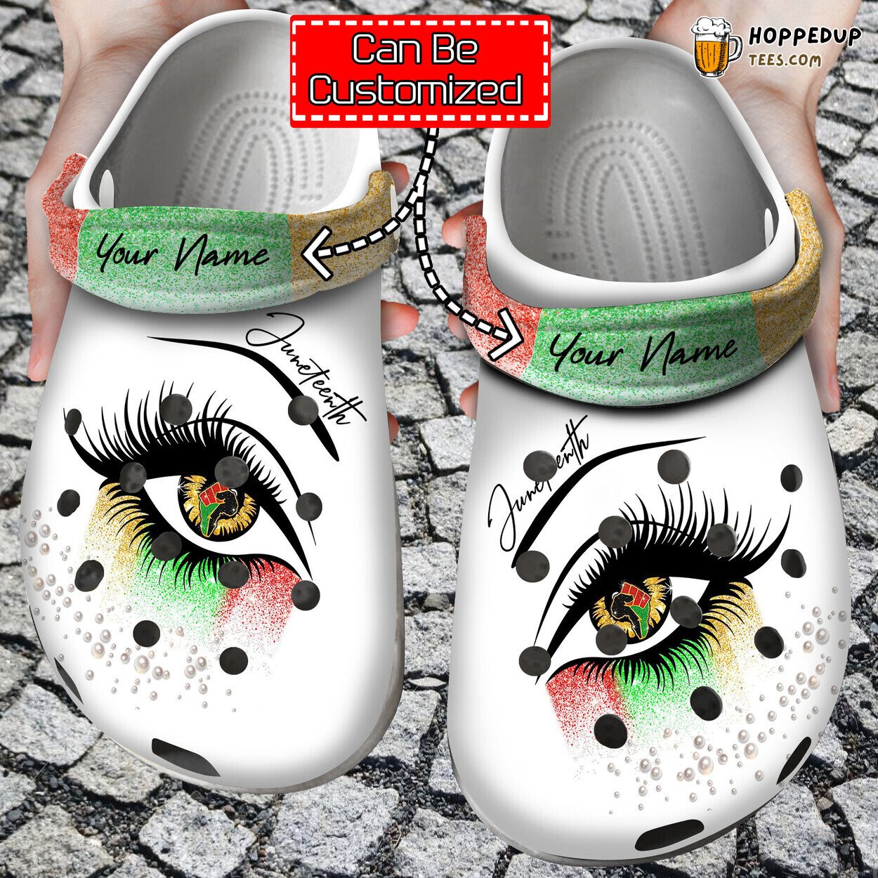 Juneteenth Eye Black Lives Matter Custom Personalized Clog Shoes
